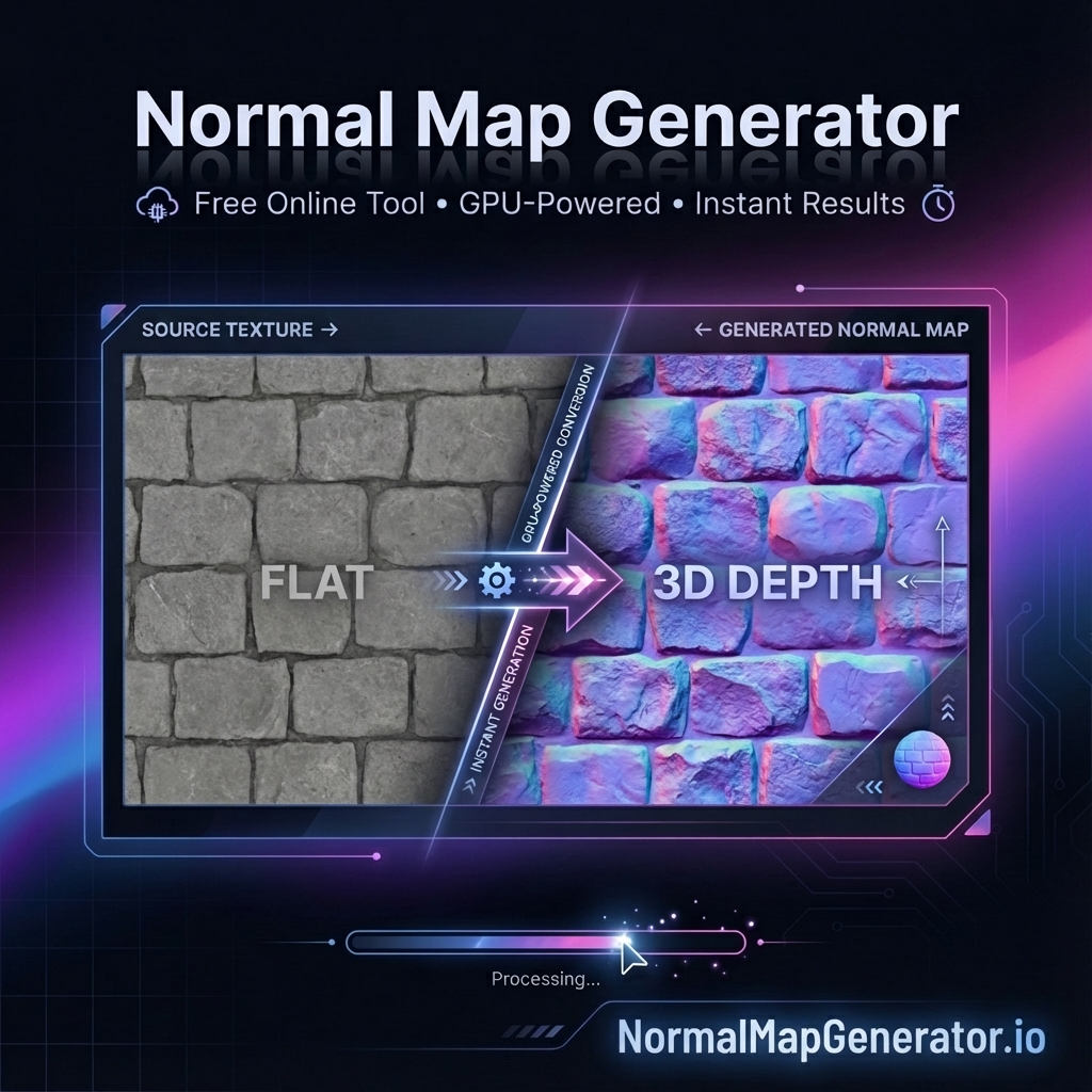 Normal Map Generator Interface Preview - Convert Textures to Normals