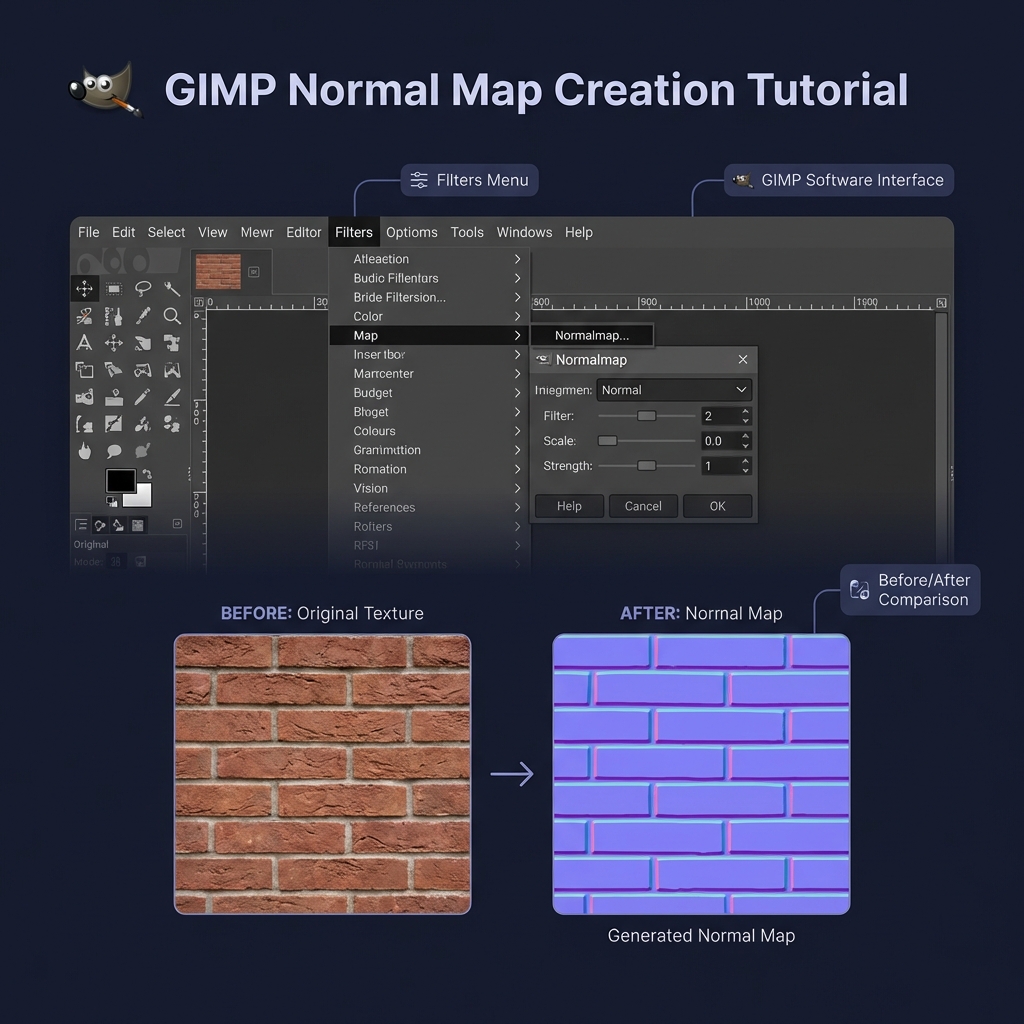 GIMP Normal Map Filter Interface