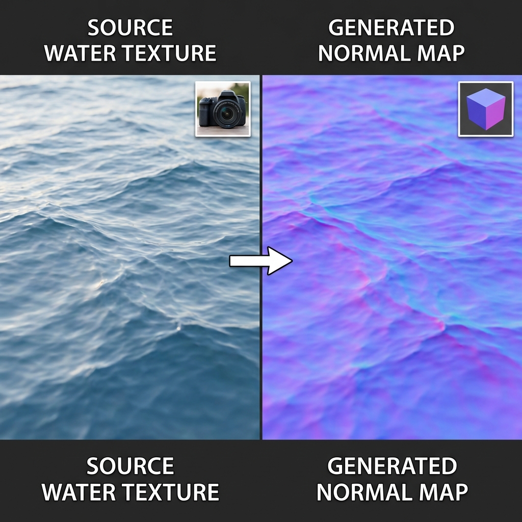 Realistic Water Normal Map Effect